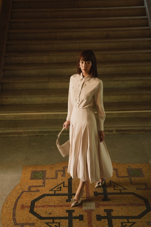 Sixdo Beige Woven Blouse